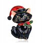 Świąteczny kotek z czapką Świętego Mikołaja - ozdobna broszka na święta