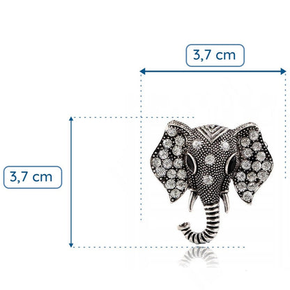 Słoń broszka z cyrkoniami