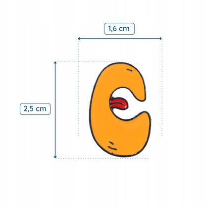 Litera C - pomarańczowa przypinka