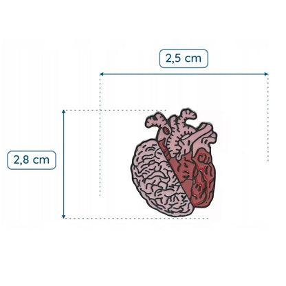 Serce i rozum przypinka
