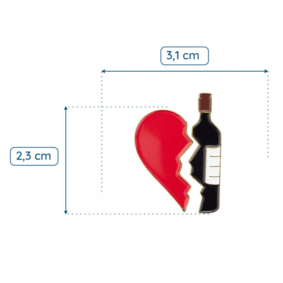 Serce i Wino zestaw dwie przypinki