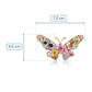 Motyl Broszka z kolorowymi cyrkoniami