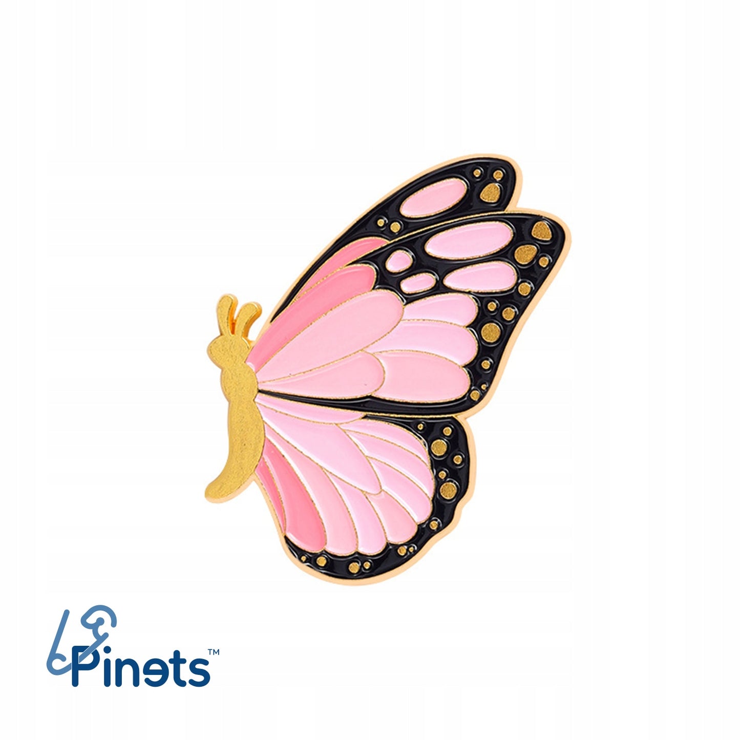 Motyl różowy - przypinka
