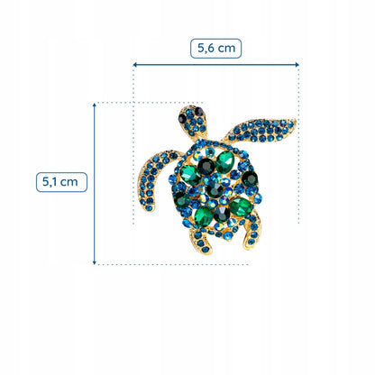 Żółw z cyrkoniami - broszka na prezent