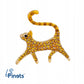 Kotek żółty - broszka z cyrkoniami dla kociary