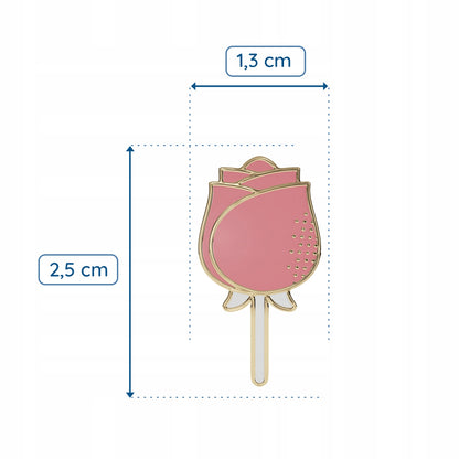 Przypinka ślubna - różowa róża - prezent na ślub
