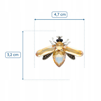 Mucha - broszka ze złotym owadem