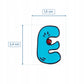 Litera E z językiem - niebieska przypinka