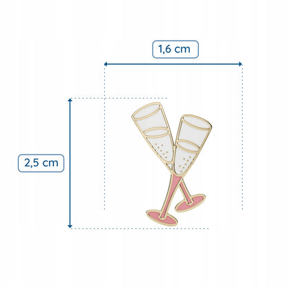 Przypinka ślubna - kieliszki do szampana - prezent na wesele