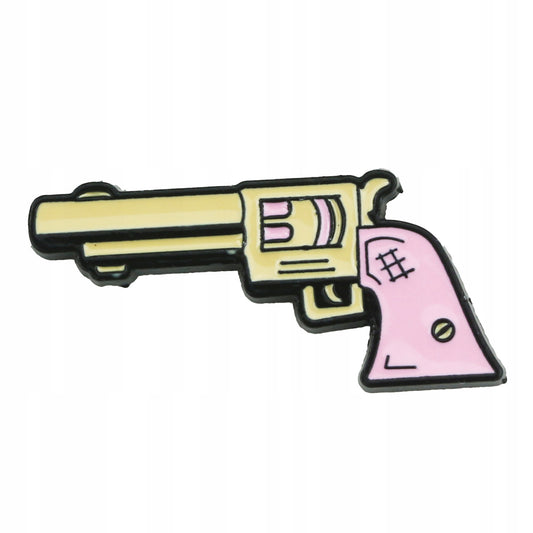 Pistolet różowy Girl Power przypinka