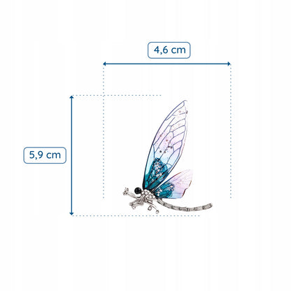 Ważka z kolorowymi skrzydłami z żywicy - broszka