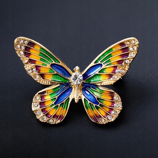 Kolorowy Motyl z cyrkoniami Broszka - Pinets Polska