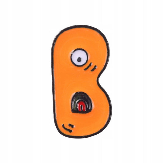 Litera B - pomarańczowa przypinka