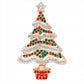 Choinka z białym łańcuchem - kolorowa broszka świąteczna